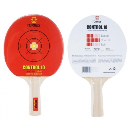 Ракетка для н/т TORRES Control 10, арт.TT0001, для начинающих, накладка 1,5 мм, конич. ручка оптом, фото 1