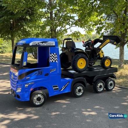Электромобиль Mercedes-Benz Actros HL358 4WD с прицепом синий оптом, фото 4