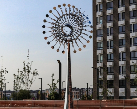 Скульптура из нержавеющей стали Пульсар Стандартный размер, трубчатое основание из нержавеющей стали оптом, фото 7