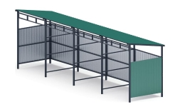 Навес контейнерной площадки для мусора (4 секции) МФ 55.02.03.4-01, фото 1 Навес контейнерной площадки для мусора (4 секции) МФ 55.02.03.4-01, фото 1