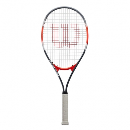 Ракетка б/т Wilson Fusion XL Gr2, арт.WRT30270U2, для любит, алюминий, со струнами, черн-бел-оран оптом, фото 1