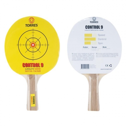Ракетка для н/т TORRES Control 9, арт.TT0002, для начинающих, накладка 1,8 мм, конич. ручка оптом, фото 1