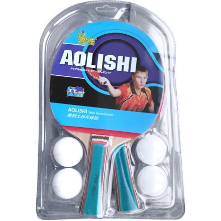 Набор для настольного тенниса Aolishi, 2 ракетки и 4 шарика оптом, фото 1