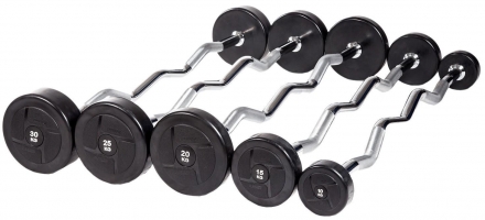 Набор ИЗОГНУТЫХ штанг PROFI-FIT, 10-30 кг, шаг 5 кг. (компл. 5шт) оптом, фото 1