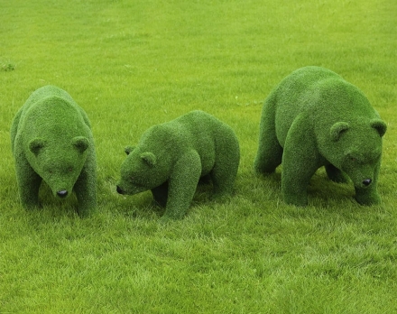 Топиари композиция медведи, Семья - газон Eco оптом, фото 1