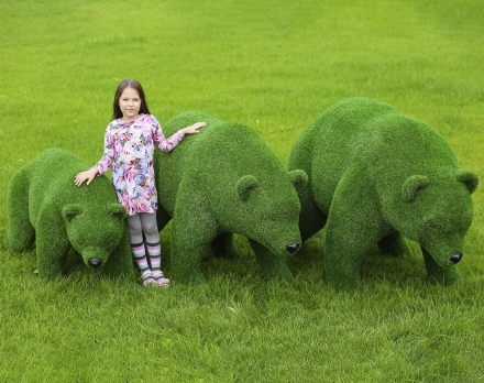 Топиари композиция медведи, Семья - газон Eco оптом, фото 2