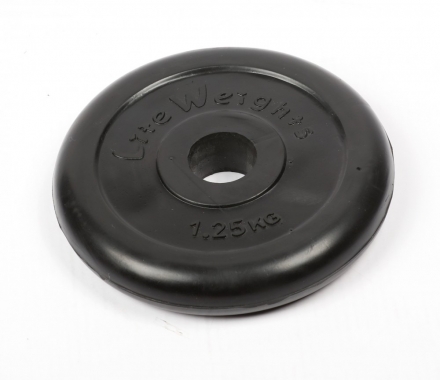 Диск обрезиненный Lite Weights 2471LW 26мм 1,25кг, черный оптом, фото 2