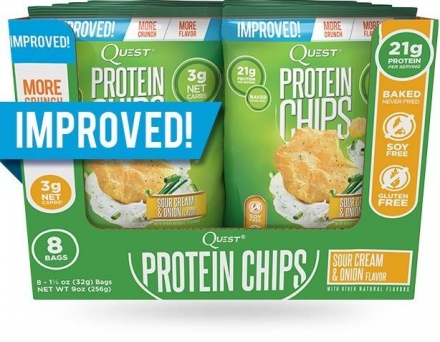 Протеиновые чипсы Quest Protein Chips Sour Cream &amp; Onion, 8 шт оптом, фото 1