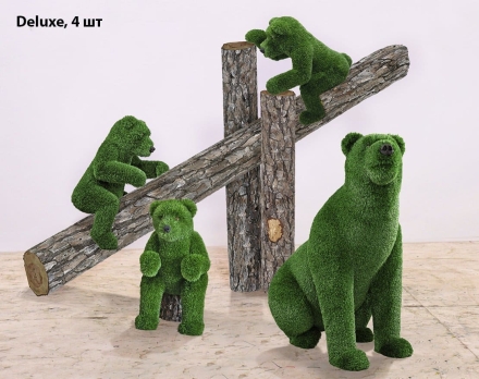 Топиари композиция Мишки на дереве, 4 шт - Deluxe Greeen оптом, фото 4