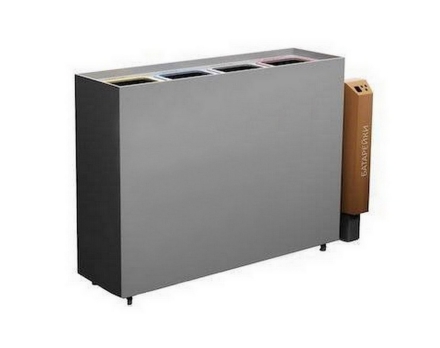 Урна для раздельного сбора мусора 09, 4 секции плюс урна для батареек оптом, фото 1