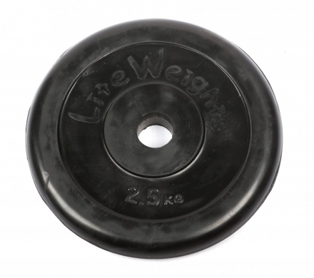 Диск обрезиненный Lite Weights 2473LW 26мм 2,5кг, черный оптом, фото 1