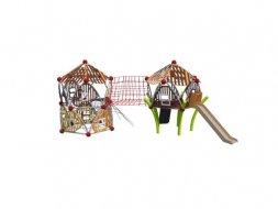 УК 7.423.11 Два пятиугольных домика с горкой и мостом УК 7.423.11 Два пятиугольных домика с горкой и мостом