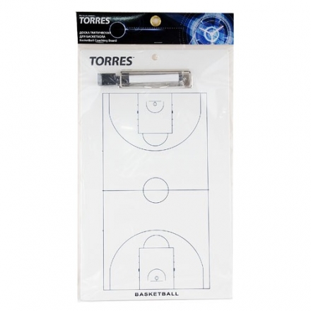 Такт. доска для баск. &quot;TORRES&quot;, арт. TR1003B, маркерная, с зажимом, в компл. маркер, белая оптом, фото 3