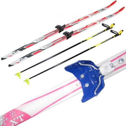 Лыжный комплект STC с креплением N75 L-140см полупластик оптом, фото 1