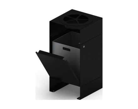 Урна парковая с пепельницей (черная) (под анкера) Порядок оптом, фото 3