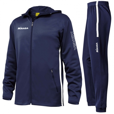 Костюм спортивный муж. с капюш. &quot;MIKASA&quot;, арт. MT546-061-XL, р.XL, 100% полиэстер, темносине-белый оптом, фото 1