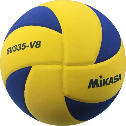 Мяч для вол. на снегу &quot;MIKASA SV335-V8&quot;, р.5, FIVB Appr, синт.пена ТПЕ, клееный, бут.кам, жел-син оптом, фото 2