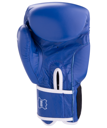 Перчатки боксерские GYM BGG-2018, 10oz, кожа, синие оптом, фото 2