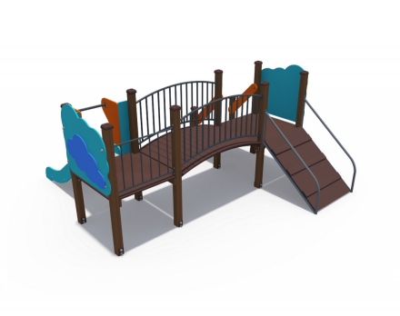 Детский игровой комплекс Литл с металлическим скатом Н-750 ДИО 04013 оптом, фото 4