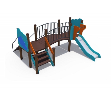 Детский игровой комплекс Литл с металлическим скатом Н-750 ДИО 04013 оптом, фото 3