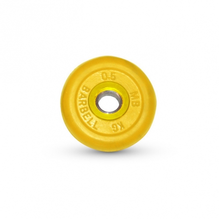 Диск обрезиненный Barbell d 31 мм цветной 0,5 кг оптом, фото 1