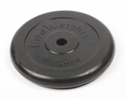 Диск обрезиненный Lite Weights 2477LW 26мм 10кг, черный, фото 2