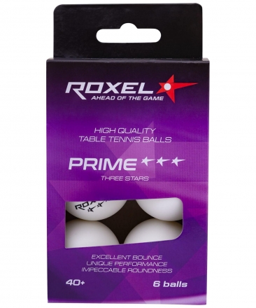 Мяч для настольного тенниса 3* Prime, белый, 6 шт. оптом, фото 1
