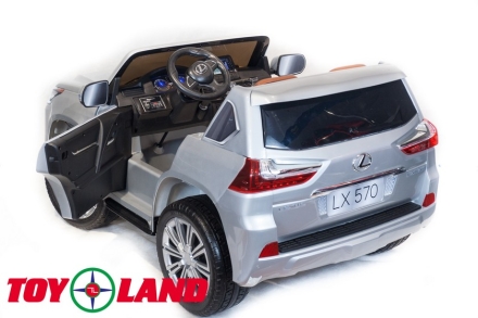 Двухместный 4х4 электромобиль Lexus LX570 с пультом 4WD (Серебристый) BK - F570 оптом, фото 5