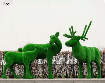 Топиари композиция олень самочка Нелли, олень Норди ll, олень малыш Том - газон Есо оптом, фото 1