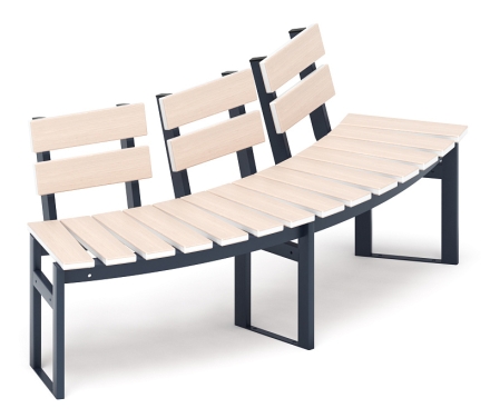 Модульная скамья радиальная (беленый дуб) МФ 42.01.19-01 оптом, фото 4