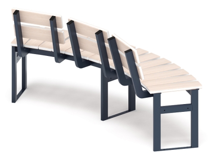 Модульная скамья радиальная (беленый дуб) МФ 42.01.19-01 оптом, фото 3