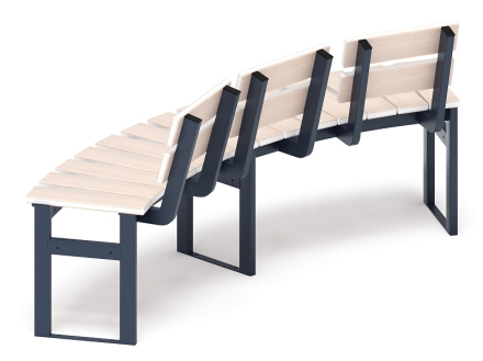 Модульная скамья радиальная (беленый дуб) МФ 42.01.19-01 оптом, фото 2