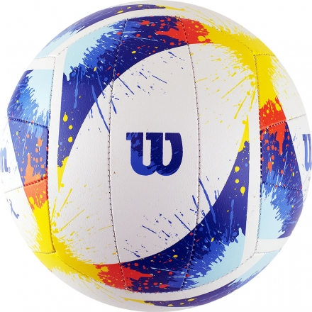Мяч вол. &quot;Wilson AVP Splatter&quot; арт.WTH30120XB, р.5, 18 пан, композит.кожа, маш.сшивка, бело-сине-жел оптом, фото 2