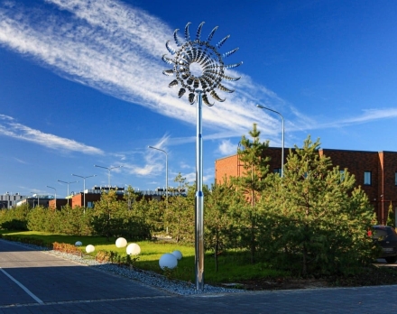 Скульптура из нержавеющей стали Океан Малый размер, 8-гранное конусовидное основание из нержавеющей стали оптом, фото 3