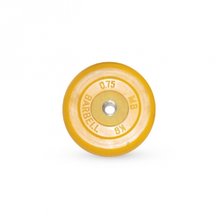Диск обрезиненный Barbell d 26 мм цветной 0,75 кг оптом, фото 1