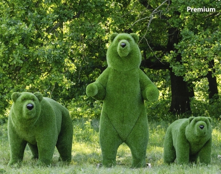 Топиари композиция три медведя - газон Premium оптом, фото 1