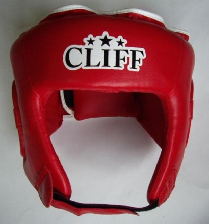 Шлем боксерский CLIFF CS-500 открытый (PVC) красный р.M оптом, фото 1