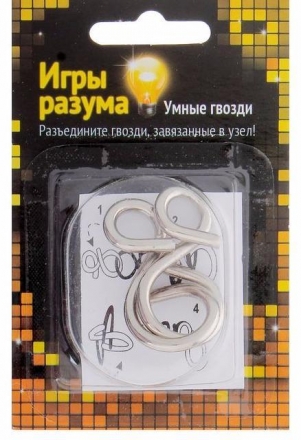 Головоломка Игры разума &quot;Умные гвозди&quot; № 3, уровень сложности 1 оптом, фото 1