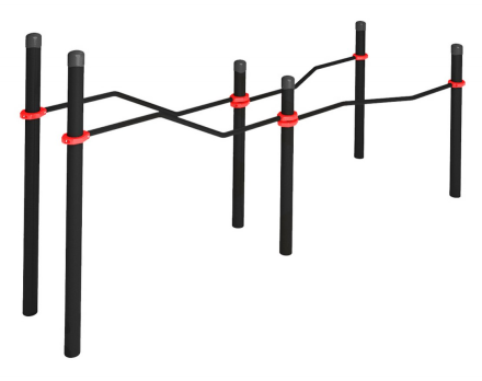 Брусья двойные разноуровневые с подъездом для коляски оптом, фото 1