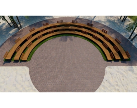 Амфитеатр Радиус 6-8 м, со спинками оптом, фото 2