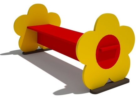 Детская скамейка Цветок для игровой площадки оптом, фото 1