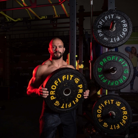 Диск для штанги HI-TEMP с цветными вкраплениями, PROFI-FIT D-51,  5 кг оптом, фото 2