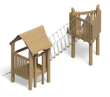 Игровой комплекс Эко Домик с переправой ИК-229 для детской площадки оптом, фото 2