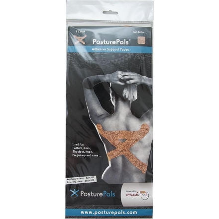Тейп динамический PosturePals X tape, арт. PP-X-TL, преднарезка, р. L, 5 шт. в уп., телесный оптом, фото 2