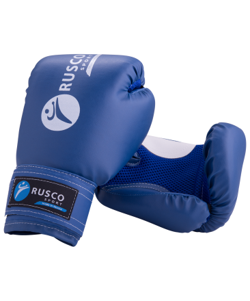 Перчатки боксерские Rusco 10oz, к/з, синие оптом, фото 1
