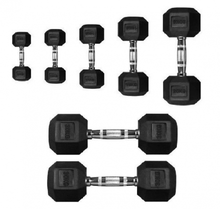 Гантель PERFORM BETTER Rubber Encased Hex Dumbbells 5 кг оптом, фото 1