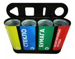 Урна для раздельного сбора мусора ВторСырье 1 (с наклейками), фото 2