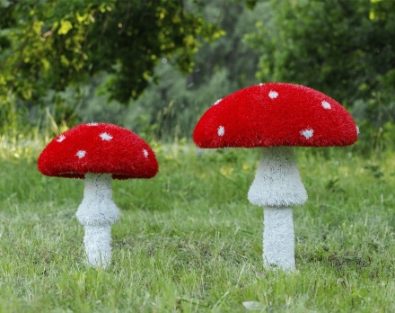 Топиари гриб Мухомор стройный, h=65 см - газон Eco оптом, фото 6