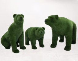Топиари композиция медведь Бачо, Монти и Муни - газон Deluxe Green, фото 1