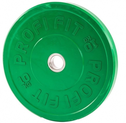Диск для штанги каучуковый, цветной PROFI-FIT D-51, 10 кг оптом, фото 3